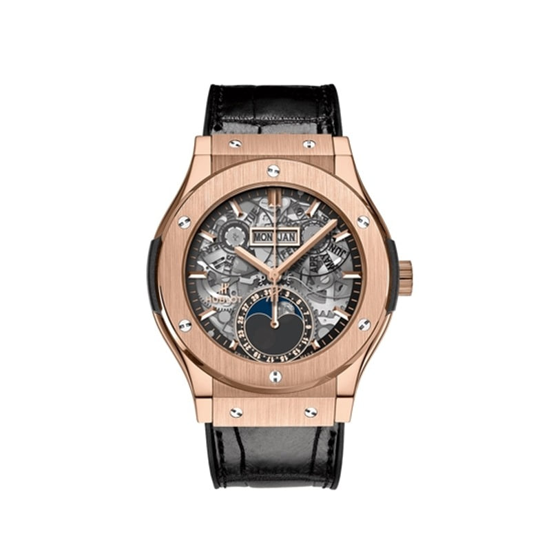 [HUBLOT-위블로] 에어로퓨전 문페이즈 킹 골드 42mm 사파이어 다이얼 오토매틱