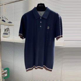 브루넬로쿠치넬리 Brunello Cucinelli 남성 니트 폴로 반팔