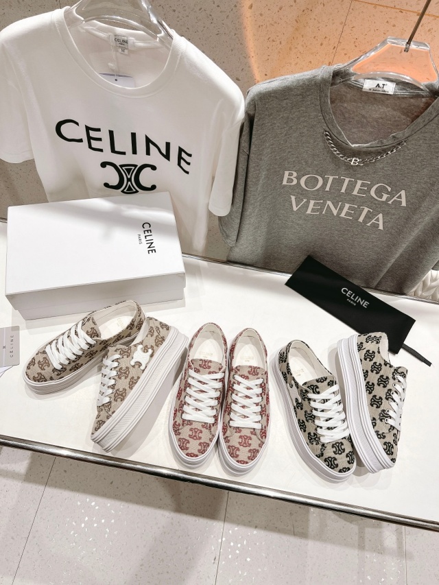 셀린느 CELINE 여성 레이스업 스니커즈
