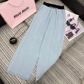 미우미우 MIUMIU 여성 데님 팬츠