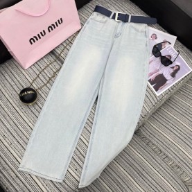미우미우 MIUMIU 여성 데님 팬츠