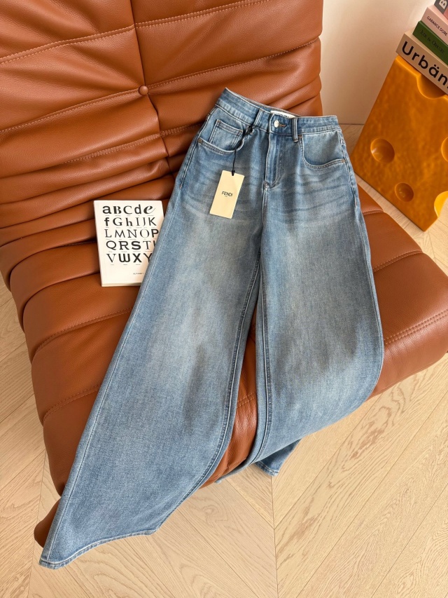 펜디 FENDI 여성 데님 팬츠