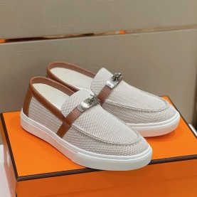 에르메스 HERMES 남성 게임 레더 스니커즈