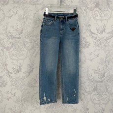 프라다 PRADA 여성 데님 팬츠