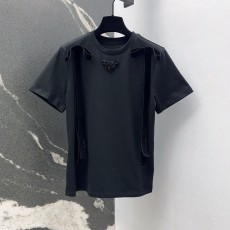 프라다 PRADA 여성 라운드 반팔