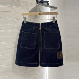 루이비통 LV 여성 데님 스커트