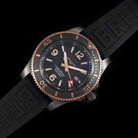 [BREITLING-브라이틀링] 슈퍼오션 블랙 로골 러버밴드 46mm