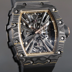 [Richard Mille-리차드밀]  RM12-01 블랙 골드 카본 파이버 뚜르비옹 러버밴드