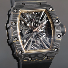 [Richard Mille-리차드밀]  RM12-01 블랙 골드 카본 파이버 뚜르비옹 러버밴드