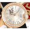 [CARTIER-까르띠에] ballon bleu-발롱블루 화이트 다이얼 로즈골드 다이아 베젤  30mm쿼츠