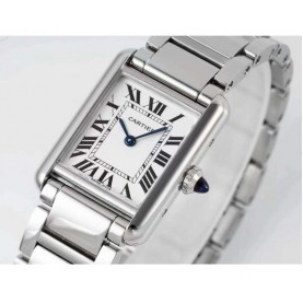 [CARTIER-까르띠에] tank - 탱크 머스트  29.5mm 화이트 다이얼 쿼츠