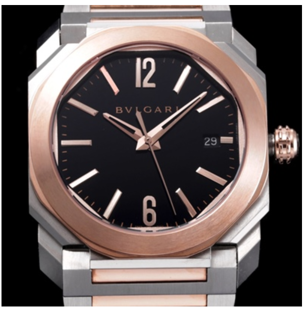 [BULGARI-불가리] Octoma 옥토 18k로즈골드 콤비 블랙 다이얼 브레이슬릿 오토매틱 무브먼트