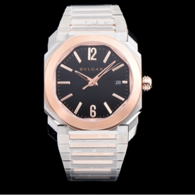 [BULGARI-불가리] Octoma 옥토 18k로즈골드 콤비 블랙 다이얼 브레이슬릿 오토매틱 무브먼트