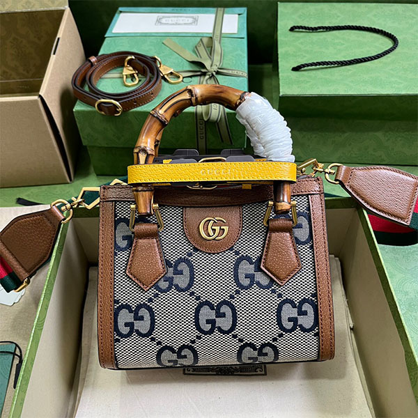 [GUCCI-구찌] 다이애나 점보 GG 미니 토트백