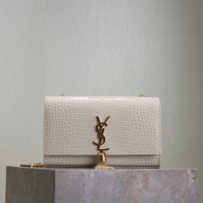 [SAINT LAURENT-생로랑] 크로커 케이트백 테슬 미듐