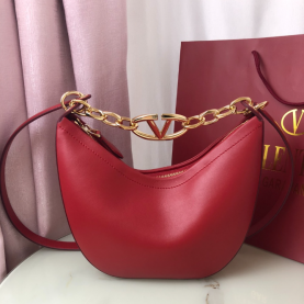 [VALENTINO-발렌티노] 브이로고 문 나파레더 미니 호보백