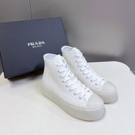 프라다 PRADA 여성 스니커즈 하이탑
