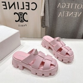 프라다 PRADA 러버 모놀리스 뮬