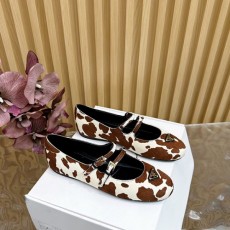 프라다 PRADA 프린트 가죽 발레리나