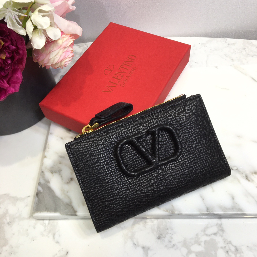 [VALENTINO-발렌티노] 브이로고 지퍼 카드케이스
