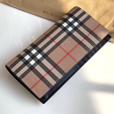 [BURBERRY-버버리] 빈티지 체크 E-캔버스 장지갑