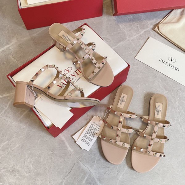 발렌티노 VALENTINO 여성 락스터드 뮬 힐