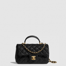 [CHANEL-샤넬]  뉴미니 탑핸들 플랩백 캐비어