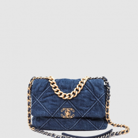 [CHANEL-샤넬] 19백 라지 데님