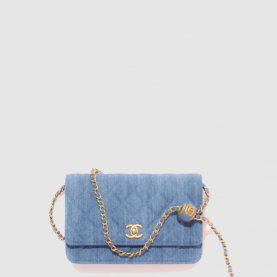 [CHANEL-샤넬] 데님 골드볼 WOC 체인 백