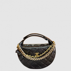 [CHANEL-샤넬]  24SS 탑핸들 라운드 파우치  케이스