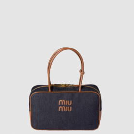 [MIUMIU-미우미우] 보 데님 탑핸들백 라지