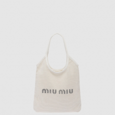[MIUMIU-미우미우] IVY아이비 라피아효과 우븐 토트백