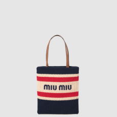 [MIUMIU-미우미우] 라피아 효과 우븐 토트백