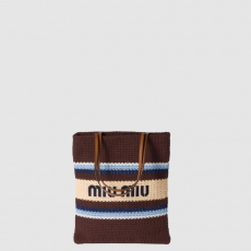 [MIUMIU-미우미우]라피아 효과 우븐 토트백