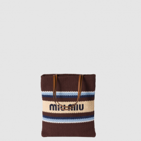 [MIUMIU-미우미우]라피아 효과 우븐 토트백