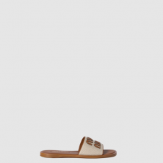 [MIUMIU-미우미우] 캔버스와 가죽 슬라이드 5XX644