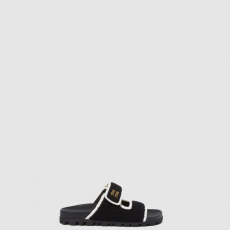 [MIUMIU-미우미우] 크로셰 니트 슬라이드 샌들