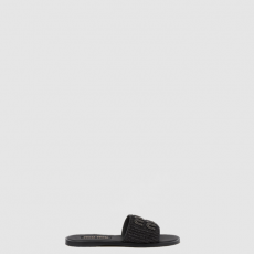 [MIUMIU-미우미우] 라피아 효과 우븐 패브릭 슬라이드 5XX644