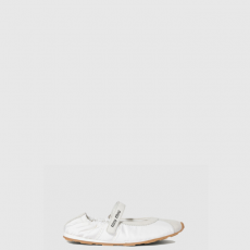 [MIUMIU-미우미우] 플룸 테크니컬 패브릭과 스웨이드 발레리나 5F370E