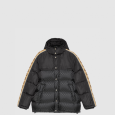 [GUCCI-구찌] GG 자카드 나일론 패딩 코트