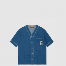 [GUCCI-구찌] G 패치 데님 셔츠