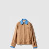 [MIUMIU-미우미우] 포플린 디테일 카멜 헤어 블루종 재킷 ML1164