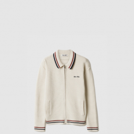 [MIUMIU-미우미우] 코튼 니트 지퍼 가디건 MMF969