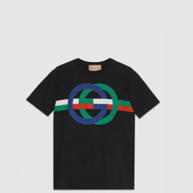 [GUCCI-구찌] 라운드 GG 프린트 코튼 티셔츠
