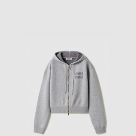 [MIUMIU-미우미우] 더블 캐시미어 지퍼 후디 가디건 MMF901