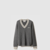 [MIUMIU-미우미우] 울 및 캐시미어 브이넥 스웨터 MMLA27