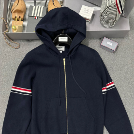 [THOM BROWNE-톰브라운]니트 후드 집업