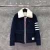 [THOM BROWNE-톰브라운]4선 양모 퍼카라 데님 자켓