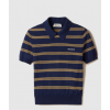 [MIUMIU-미우미우] 스트라이프 캐시미어 및 실크 폴로 스웨터 MMLA18