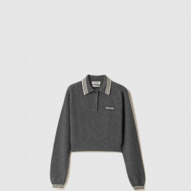 [MIUMIU-미우미우] 울 및 캐시미어 폴로 스웨터 MMLA26